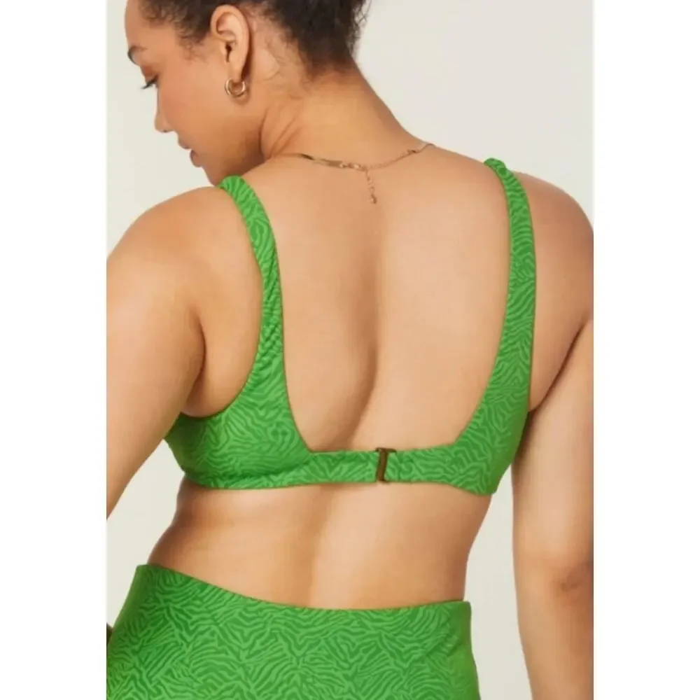 NWT Andie Swim The Rye Bikini Top Green Size Small